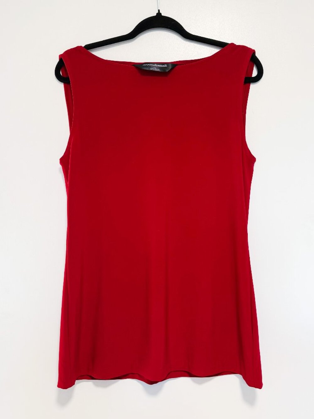 Norma Kamali Red Boat Neck Tank Top | Size Medium